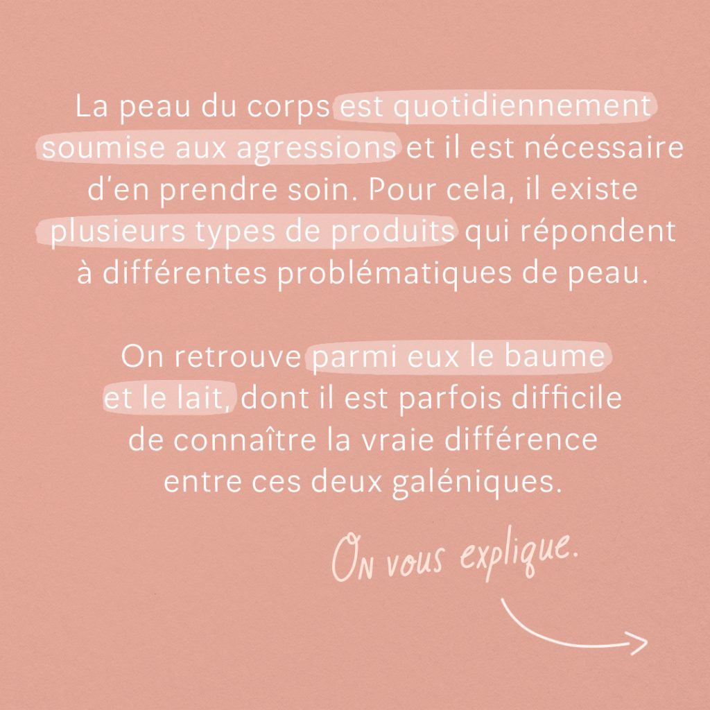 Guide : Quelles différences entre un baume et un lait corporel ? slide 1