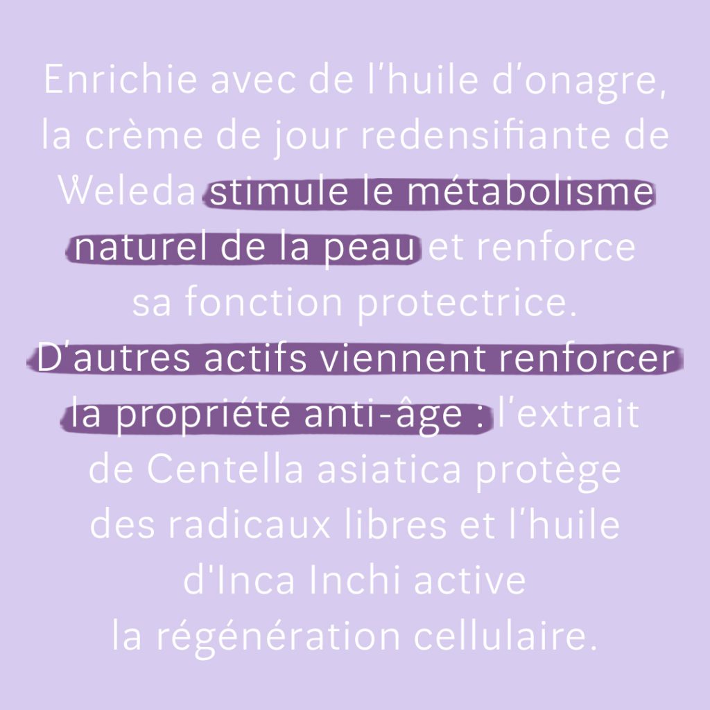 description crème de jour redensifiante weleda